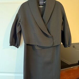 Black Magaschoni sleeveless Dress with matching jacket